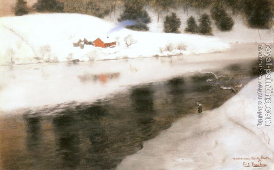 Frits Thaulow : Winter at Simoa River